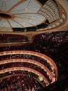 Tiered seating and ceiling at the Royal Opera House, London, England Royalty Free Stock Photo