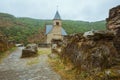 Inside the ruins of the castle of Esch-sur-Sure Royalty Free Stock Photo