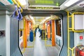 inside the S-Bahn, the public transportation system in Frankfurt Royalty Free Stock Photo