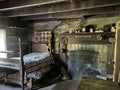 Inside an 1800âs Recreated Home in Spring Mill State Park Royalty Free Stock Photo