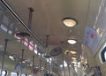 The inside of San Francisco`s beautiful, colorful PCC streetcar built for Cleveland, 3.