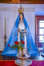 inside the sanctuary, statue in honor of Nossa Sra do Pranto in Dornes Royalty Free Stock Photo