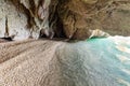 Inside sea cave in Zakynthos, Greece. Ionian sea. Xigia beach