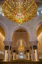 Inside of Sheikh Zayed Mosque at Abu-Dhabi, UAE, Uniter Arab Emirates Royalty Free Stock Photo