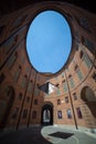 The inside and side view of a theather of the city of Ferrara in Italy