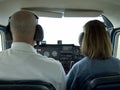 Inside small airplane cockpit Royalty Free Stock Photo