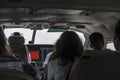 Inside small airplane cockpit Royalty Free Stock Photo