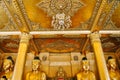 Inside a small golden temple at Shwedagon Pagoda in Yangon.