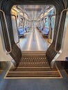 Inside space of a Bombardier subway frame at the end of the line Royalty Free Stock Photo