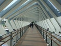 Inside of Spiral Pedestrian Bridge in Jakarta Royalty Free Stock Photo