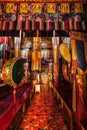 Inside Spituk Gompa Tibetan Buddhist monastery. Ladakh, India Royalty Free Stock Photo