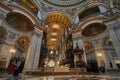 Inside St Paul`s Cathedral in London, interior building details. It is an Anglican cathedral, the seat of the Bishop of London an