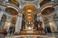 Inside St Paul`s Cathedral in London, interior building details. It is an Anglican cathedral, the seat of the Bishop of London an