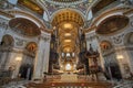 Inside St Paul`s Cathedral in London, interior building details. It is an Anglican cathedral, the seat of the Bishop of London an