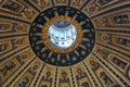 Inside the St Peter`s Basilica or San Pietro in Vatican City, Rome, Italy. Panoranma of the luxurious Renaissance interior. Saint Royalty Free Stock Photo