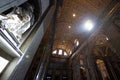 Inside the St Peter`s Basilica or San Pietro in Vatican City, Rome, Italy. Panoranma of the luxurious Renaissance interior. Saint Royalty Free Stock Photo