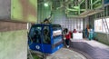Inside the station of Dragondola (Naeba-Tashiro Gondola), longest aerial gondola lift line Japan