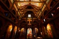 Inside stave church replica