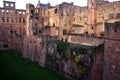 Inside and structure of ancient ruins Heidelberg Castle or Heidelberger Schloss for german people and foreign traveler visit Royalty Free Stock Photo
