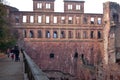 Inside and structure of ancient ruins Heidelberg Castle or Heidelberger Schloss for german people and foreign traveler visit Royalty Free Stock Photo