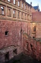 Inside and structure building of ancient ruins Heidelberg Castle or Heidelberger Schloss for german people and foreigner travelers Royalty Free Stock Photo