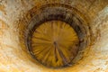 Inside surface of steel rusty structure granary barrel