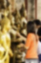 Inside thai temple blur background