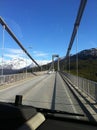 Inside the Tjeldsund bridge from the bus.