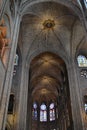 Inside to Notre Dame Cathedral Paris Royalty Free Stock Photo