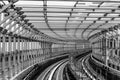 Inside Tokyo Transit System Line through the Odaiba Bridge Royalty Free Stock Photo
