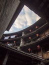 Inside traditional Hakka Tulou building. Fujian, China Royalty Free Stock Photo