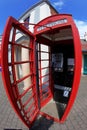 Inside Traditional red telephone box in London Royalty Free Stock Photo