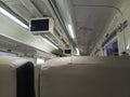 Inside Train Carriage View from Passenger Seat Royalty Free Stock Photo
