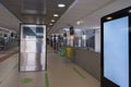 Inside Train Station: Empty Aisle of Parma Public Train Station, Italy