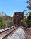 Inside Trusses of Norfork Railroad Bridge Royalty Free Stock Photo