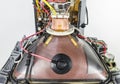 Inside of a TV set, CRT, Deflection coil and yoke, EHT cable, speaker, and controller electronics Royalty Free Stock Photo