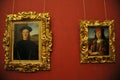 Inside Uffizi Gallery in Florence with Raffaello paintings, Italy