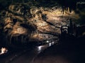 Inside underground Prometheus Cave, also known as Kumistavi Cave, Tskhaltubo Cave or Tskhaltubo Gliana Cave, western Royalty Free Stock Photo