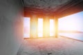 Unfinished room of seaside building under construction Royalty Free Stock Photo