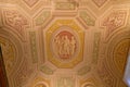 Inside the Vatican Museum one of the largest museums in the world Vatican Galleries frescoes. Royalty Free Stock Photo