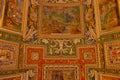 Inside the Vatican Museum one of the largest museums in the world Vatican Galleries frescoes. Royalty Free Stock Photo