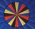 Inside view of an air balloon with a nice pattern at the top before take off Royalty Free Stock Photo