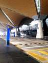 The inside view of a airport roof