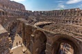 Inside view of Ancient arena of gladiator Colosseum in city of Rome, Italy Royalty Free Stock Photo