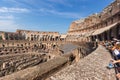 Inside view of Ancient arena of gladiator Colosseum in city of Rome, Italy Royalty Free Stock Photo