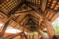 Inside view of ancient wooden Chapel Bridge Kapellbrucke over Reuss river in historic center of old town Lucerne, Switzerland Royalty Free Stock Photo