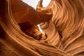 Inside view of the Antelope Canyon in Arizona with red rock formations Royalty Free Stock Photo