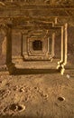 An inside view of architecture of one of the Ellora caves, India.