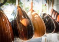 Inside view of a baglama shop..Baglama is a Turkish folk music instrument. Inside view of a baglama shop