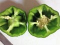 Inside view of bisected capsicum halves